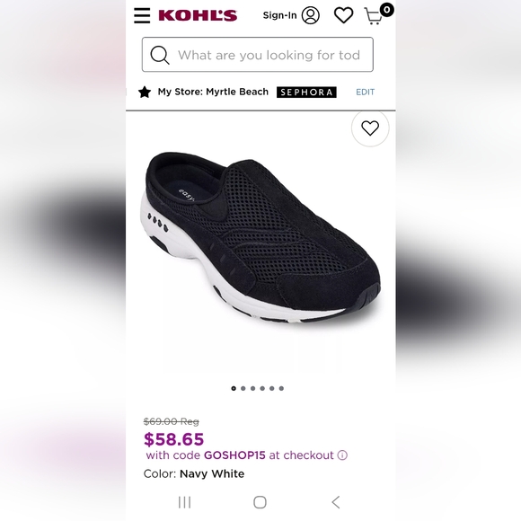 Easy Spirit Traveltime mule sneakers Navy/White . Size 8.5 W - New In Box - Picture 9 of 9